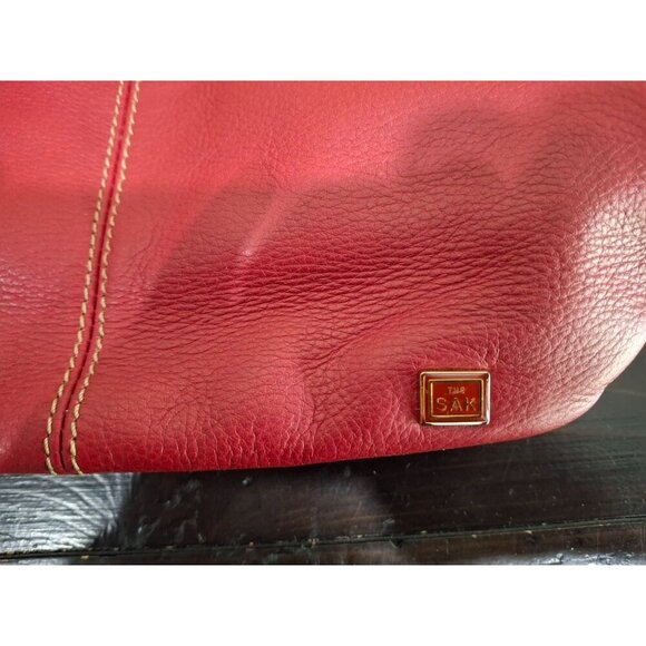 The Sak Red Leather Shoulder Purse With Adjustable Strap/Pre-Owned In Very Good - Picture 13 of 13